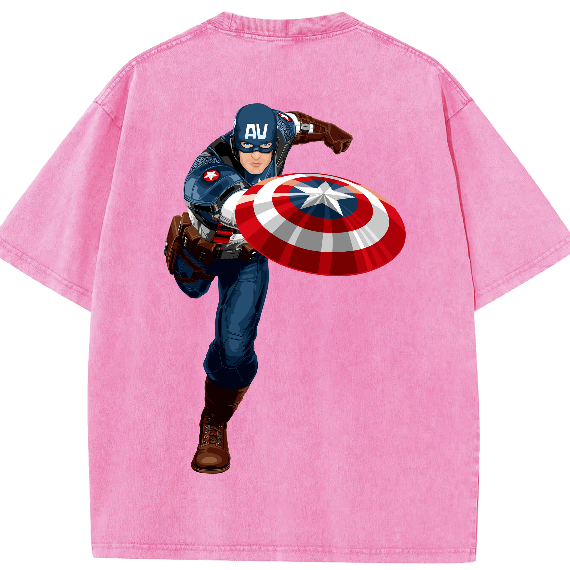 （画像用） アベンジャーズ The Avengers 綿100% ヴィンテージ風 半袖Tシャツ（背面プリント）